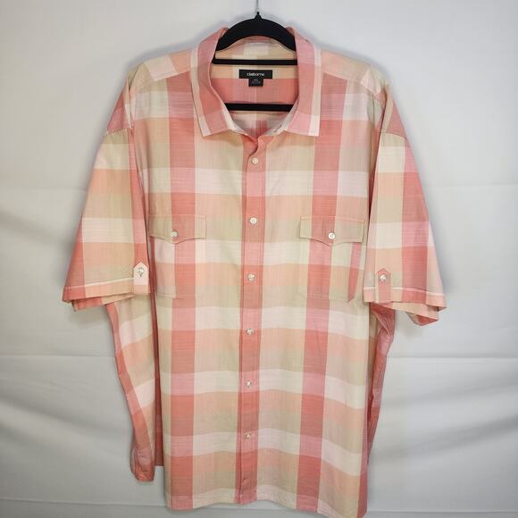 Claiborne Other - Claiborne Button Down Short Sleeve Cotton Shirt Men's 3XL